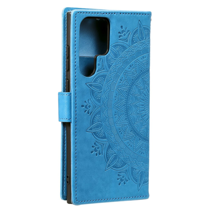 A-One Brand - Galaxy S26 Ultra Plånboksfodral Imprinted Totem Läder - Blå