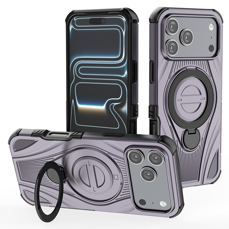 iPhone 17 Pro Mobilskal MagSafe Rotating Kickstand Shockproof - Lila (Lila) | 2353 | AlltMobil