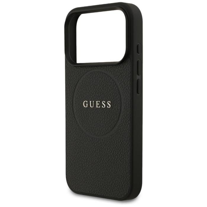 Guess - Guess iPhone 17 Pro Mobilskal MagSafe Grained Ring - Svart