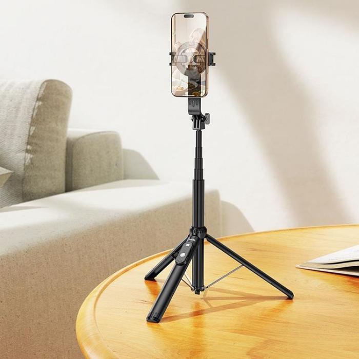 Hoco - Hoco Magnetisk Selfie Stick Bluetooth Tripod med Fjärrkontroll K25 - Svart