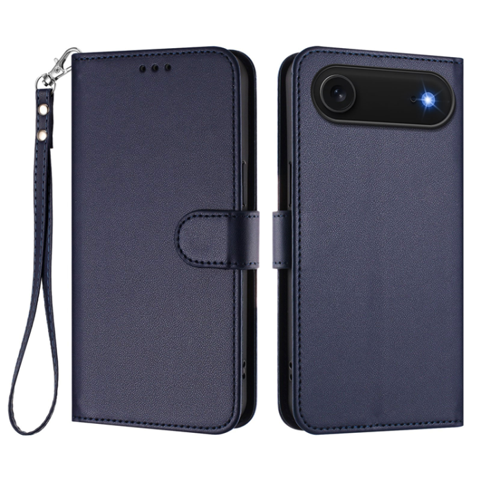 A-One Brand - iPhone 17 Air Plånboksfodral Läder med Handledsrem - Blå