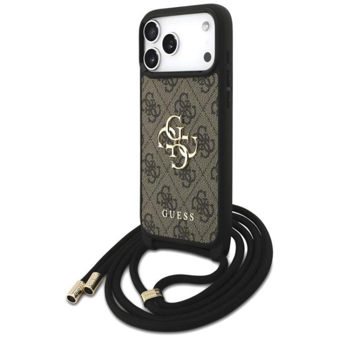 Guess - Guess iPhone 17 Pro Max Mobilskal 4G Big Logo Cord Crossbody - Brun