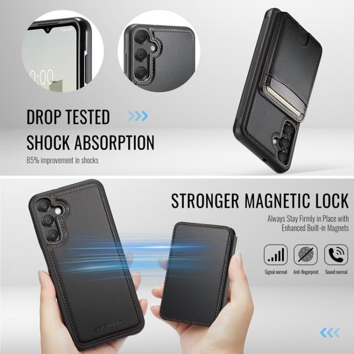 OEM - JEEHOOD Samsung Galaxy A16 4G/5G Mobilskal Konstläder - Svart