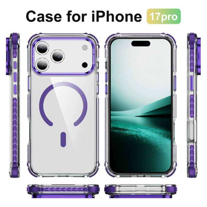 A-One Brand - iPhone 17 Pro Mobilskal MagSafe Kickstand - Lila