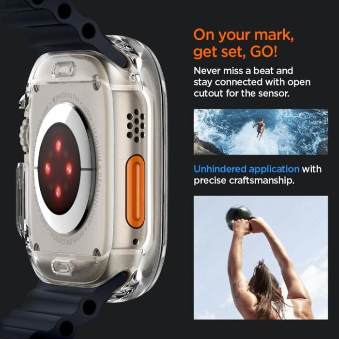 UTGATT - Spigen Apple Watch Ultra 1/2 (49mm) Skal Tough Armor - Crystal Clear