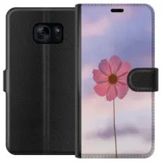 Gustaf - Pl&aring;nboksfodral till Samsung Galaxy S7 med Rosa blomma