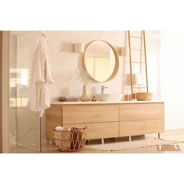 Terraillon - Terraillon Personvåg Bamboo Fit BMI 10-användare, 180 kg