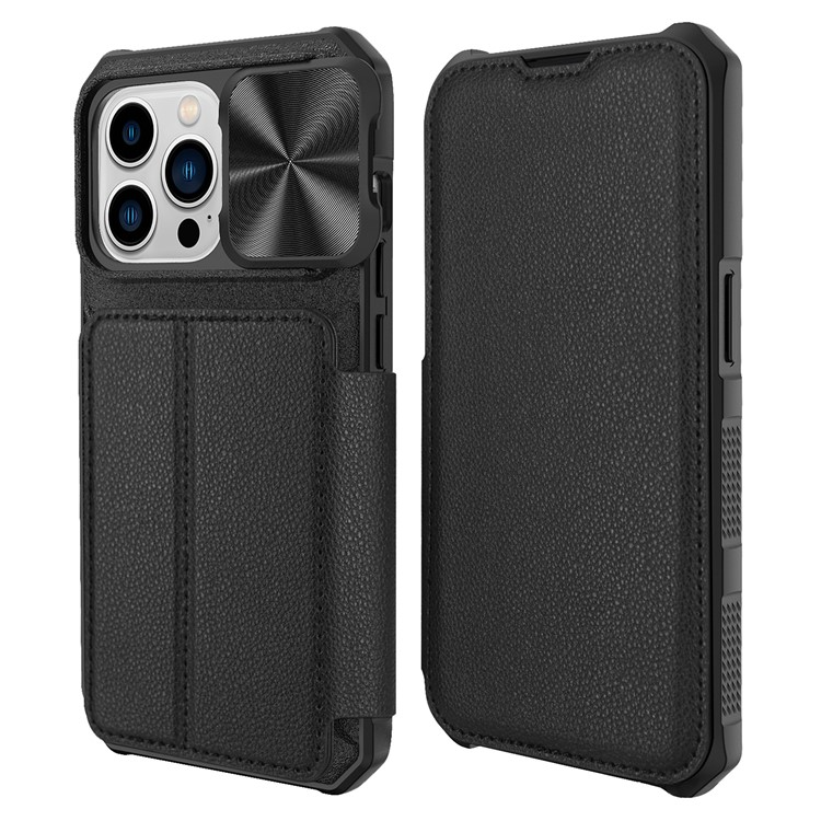 iPhone 14 Pro Plånboksfodral PU Läder Shockproof - Svart | 2353 | AlltMobil