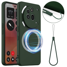 A-One Brand - Nothing Phone (3a) Pro Mobilskal MagSafe Liquid Silikon - Mörkgrön