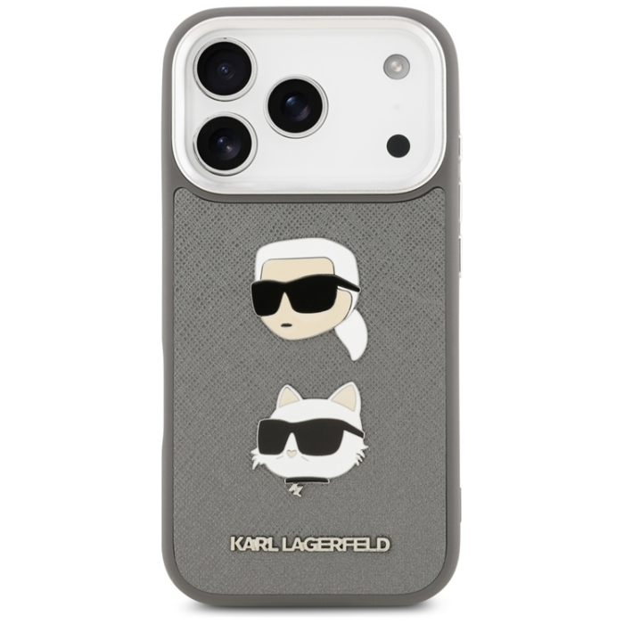 KARL LAGERFELD - Karl Lagerfeld iPhone 17 Pro Mobilskal Grained Karl & Choupette Heads