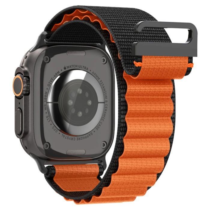 Spigen - Spigen Apple Watch (44/45/46/49mm) Armband WBF1 - Svart/Orange