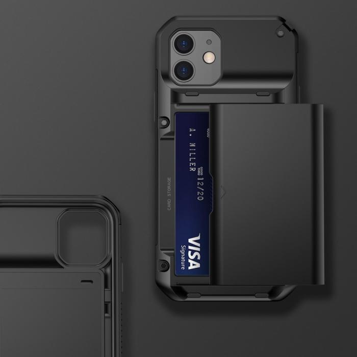 OEM - iPhone 12/12 Pro Skal Med Kortfack - Svart