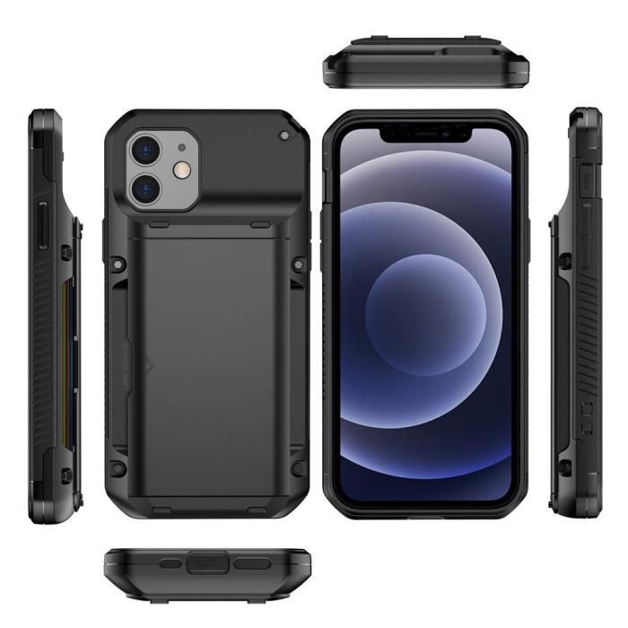 OEM - iPhone 12/12 Pro Skal Med Kortfack - Svart