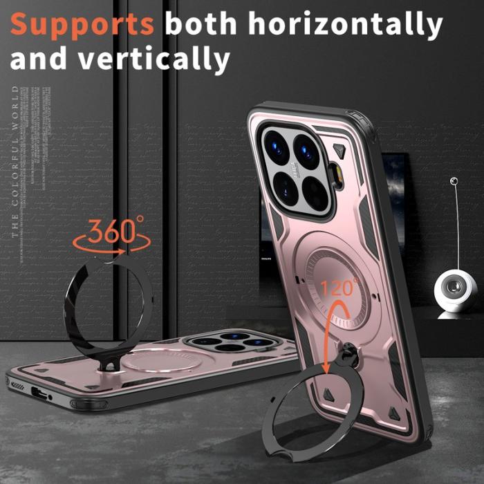 N/A - Mobilskal till Xiaomi 15T Pro Militärskydd Plast Kickstand - Roséguld