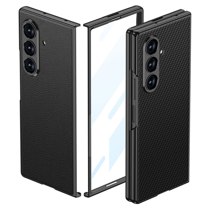 GKK - GKK Galaxy Z Fold 7 Mobilskal Skin Touch Med Härdat Glas - Grå