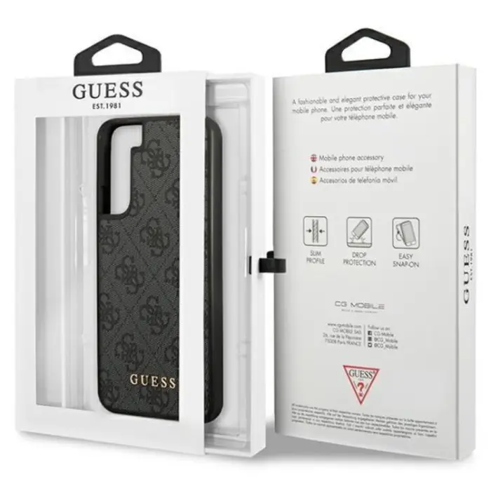 Guess - Guess Galaxy S23 Plus Skal Metall Gold Logo - Grå