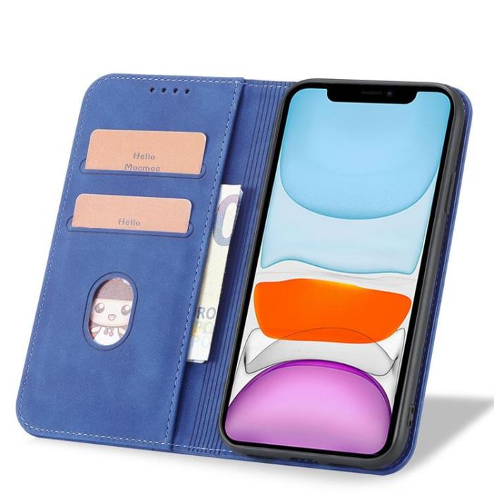 OEM - iPhone 12 Plånboksfodral Magnet Fancy - Blå