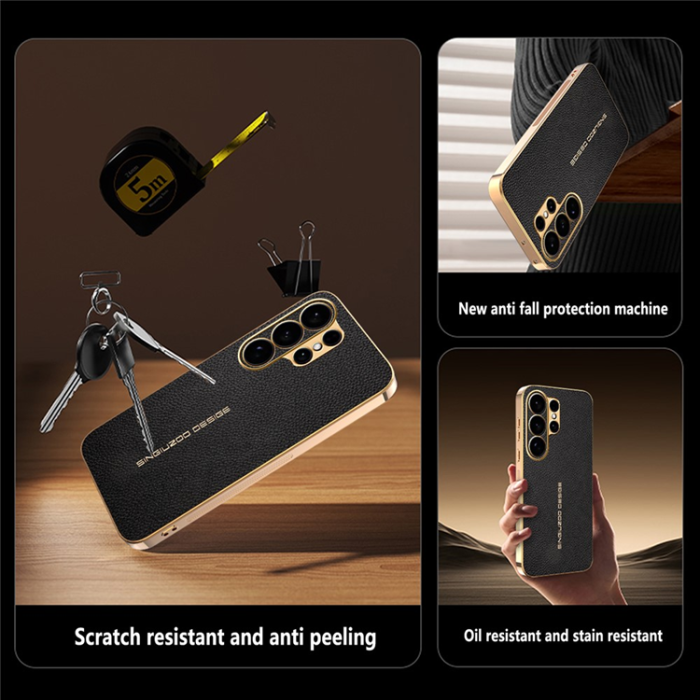 A-One Brand - Galaxy S26 Ultra Mobilskal Litchi Texture Anti Scratch TPU-läder PU