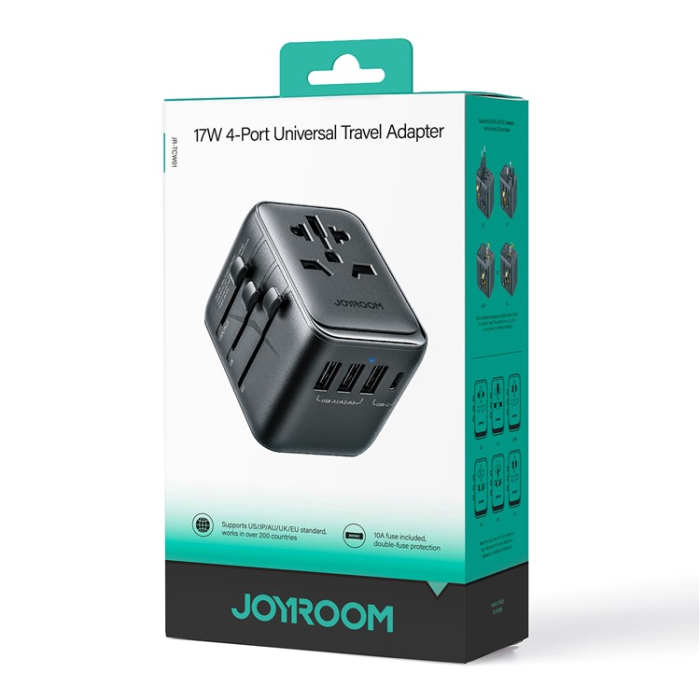 Joyroom - JOYROOM Väggladdare 3x USB-A - USB-C 17W JR-TCW01 - Svart