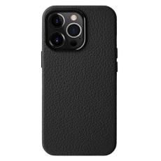 Melkco - MELKCO Mobilskal till iPhone 14 Pro Max &Auml;kta L&auml;der + PC - Svart