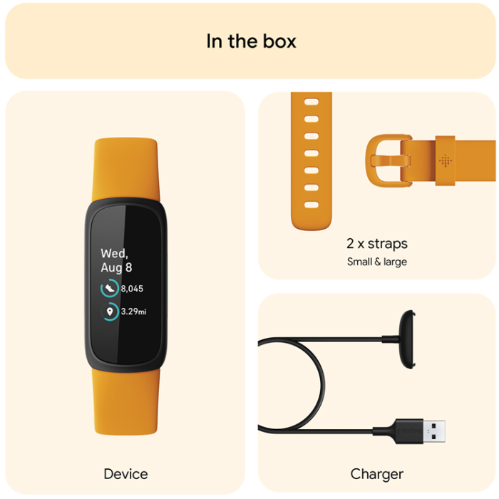 Fitbit - FITBIT Inspire 3, Black/Morning Glow