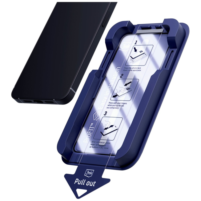 3MK - 3mk Härdat Glas Skärmskydd iPhone 16 Pro med Applicator - Svart
