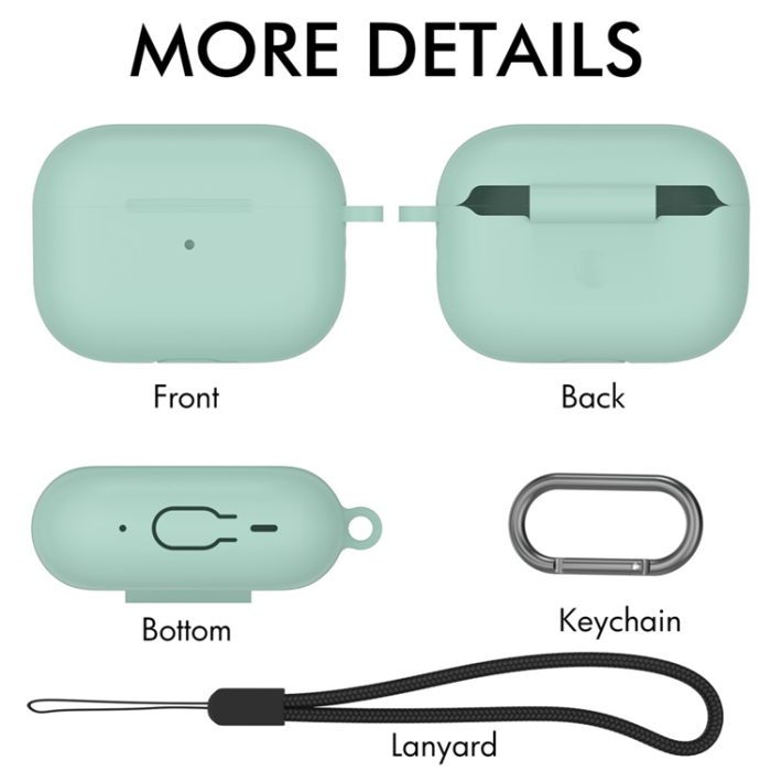 AHASTYLE - AHASTYLE AirPods Pro 2 Skal Silikon med Carabiner/Lanyard CS14