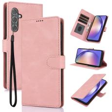 OEM - Samsung Galaxy S26+ Pl&aring;nboksfodral Konstl&auml;der Med St&auml;ll - Rosa