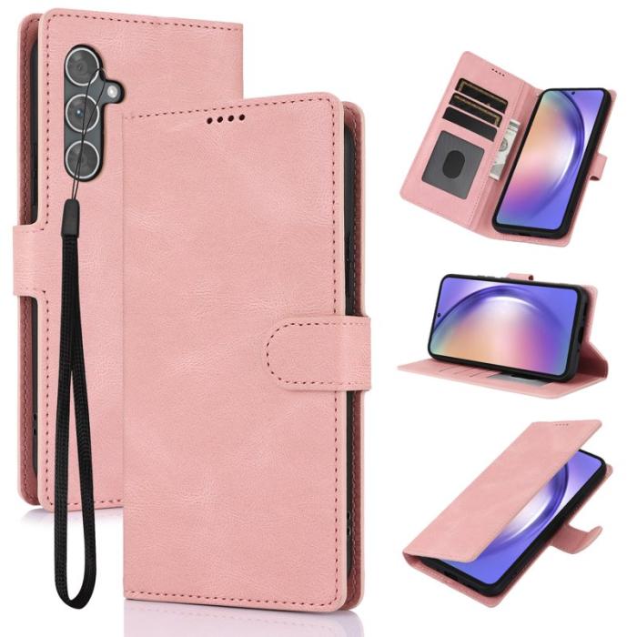 OEM - Samsung Galaxy S26+ Plånboksfodral Konstläder Med Ställ - Rosa