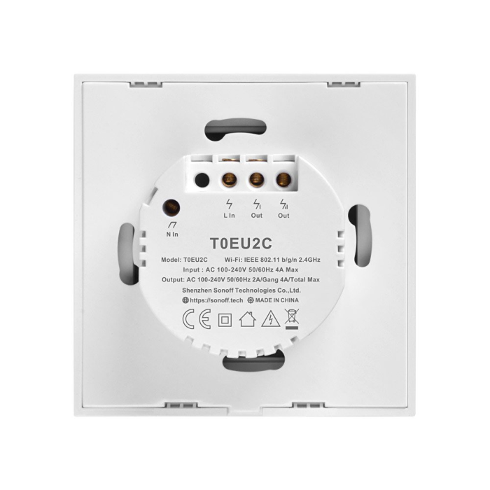 UTGATT1 - Sonoff 2-Channel Wi-Fi Smart Switch T0EU2C-TX - Vit