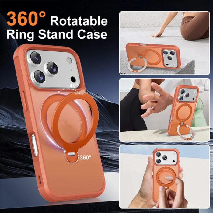 A-One Brand - iPhone 17 Pro Max Mobilskal MagSafe Kickstand TPU + PC - Orange