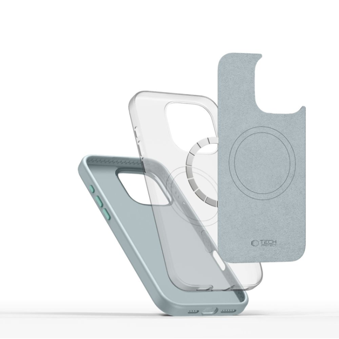 Tech-Protect - Tech-Protect iPhone 16 Pro Mobilskal Magsafe Pure Silikon - Himmelsblå