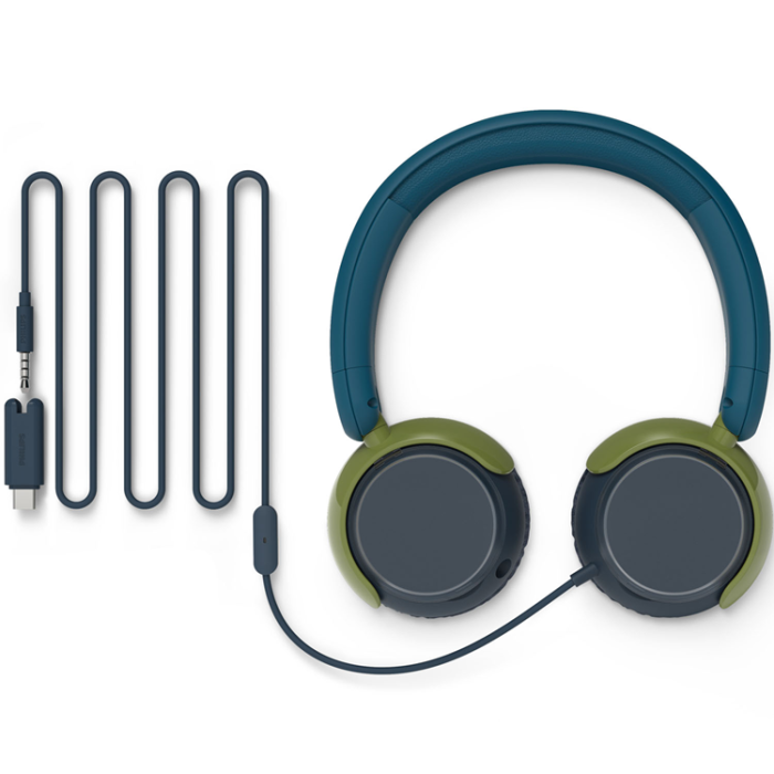 Philips - PHILIPS On-Ear Hörlurar Barn Volymbegränsning 85dB Kabel - Blågrön kristall