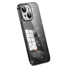 SULADA - SULADA Mobilskal till iPhone 14 Plus TPU Electroplating Rhinestone Svart