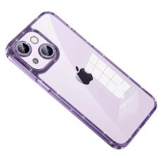 SULADA - SULADA Mobilskal till iPhone 14 Plus TPU Ram Tempererat Glas Lins Skydd Lila