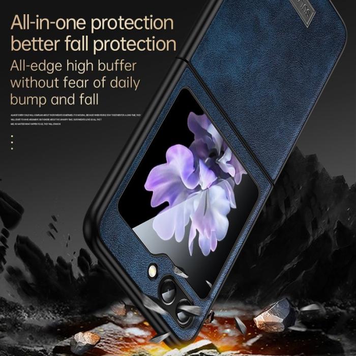 SULADA - SULADA Mobilskal till Galaxy Z Flip7 FE 5G PU Läder TPU PC Blå