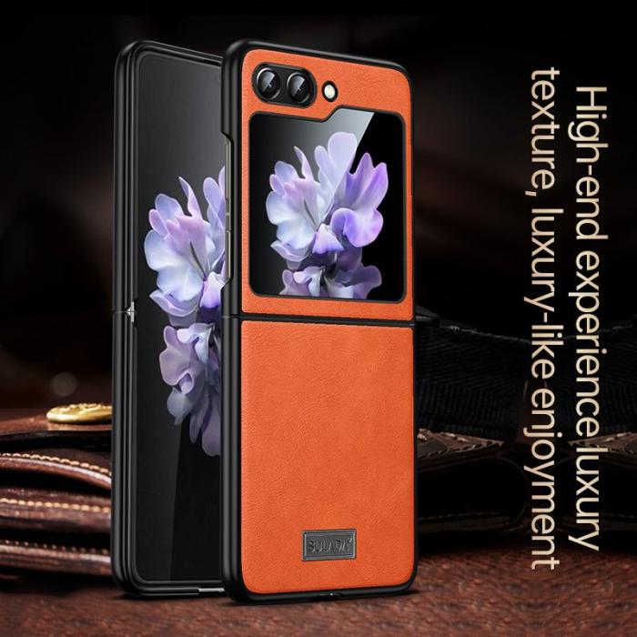 SULADA - SULADA Mobilskal till Galaxy Z Flip7 FE 5G PU Läder TPU PC Brun