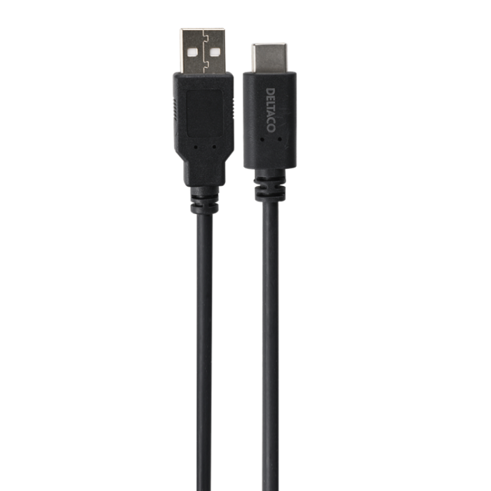 UTGATT1 - Deltaco USB-A till USB-C Kabel LSZH 2m - Svart