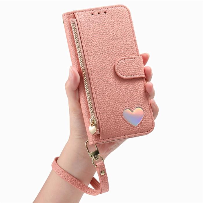 OEM - Plånboksfodral för Samsung Galaxy S26 Konstläder med dragkedja - Rosa