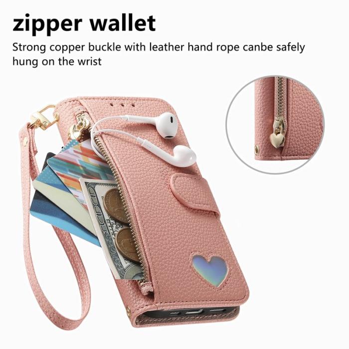 OEM - Plånboksfodral för Samsung Galaxy S26 Konstläder med dragkedja - Rosa
