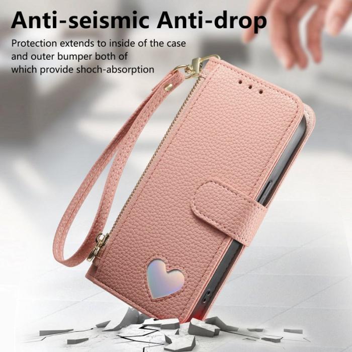 OEM - Plånboksfodral för Samsung Galaxy S26 Konstläder med dragkedja - Rosa