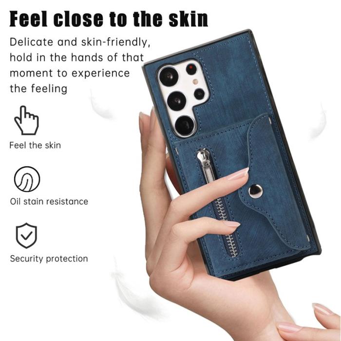 OEM - Mobilfodral för Samsung Galaxy S26 Ultra Kickstand Kortfack - Blå