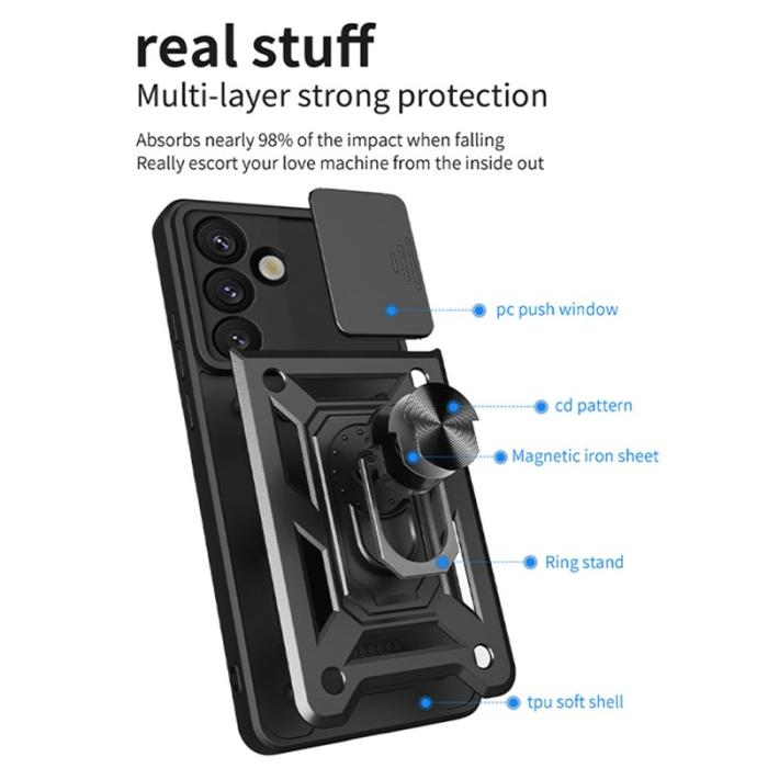 OEM - Mobilskal för Samsung Galaxy S26 Plus PC + TPU Kickstand - Roséguld