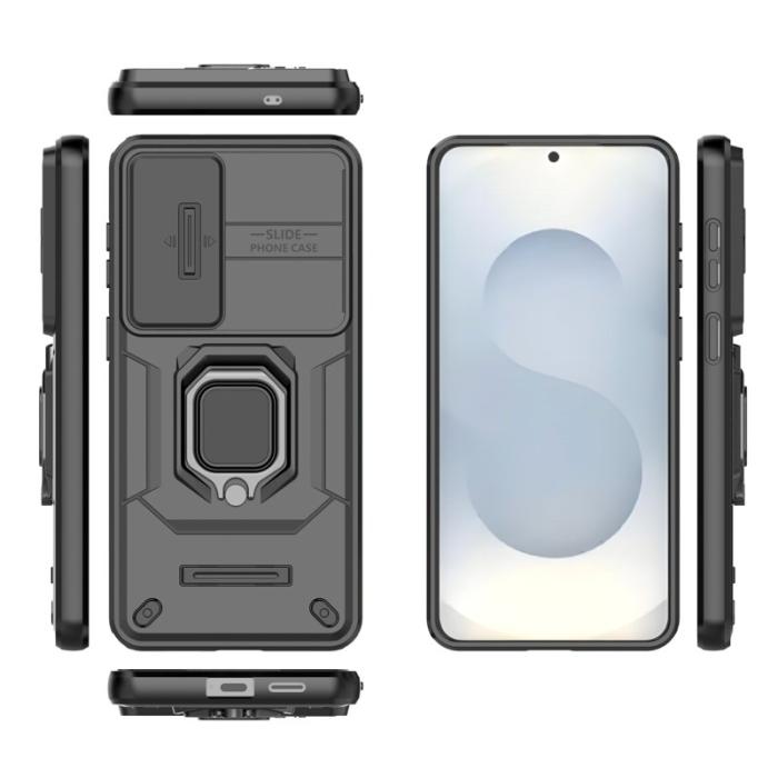 OEM - Mobilskal för Samsung Galaxy S26 Plus PC + TPU Kickstand - Svart