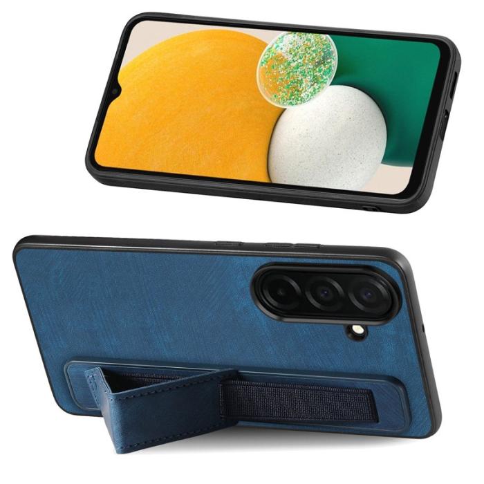 OEM - Mobilskal för Samsung Galaxy S26 Kickstand Konstläder + TPU - Blå