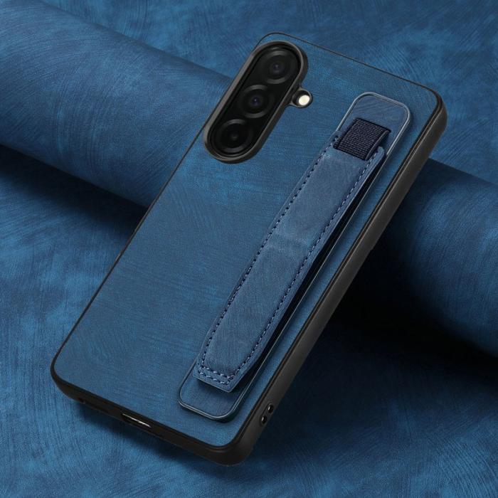 OEM - Mobilskal för Samsung Galaxy S26 Kickstand Konstläder + TPU - Blå