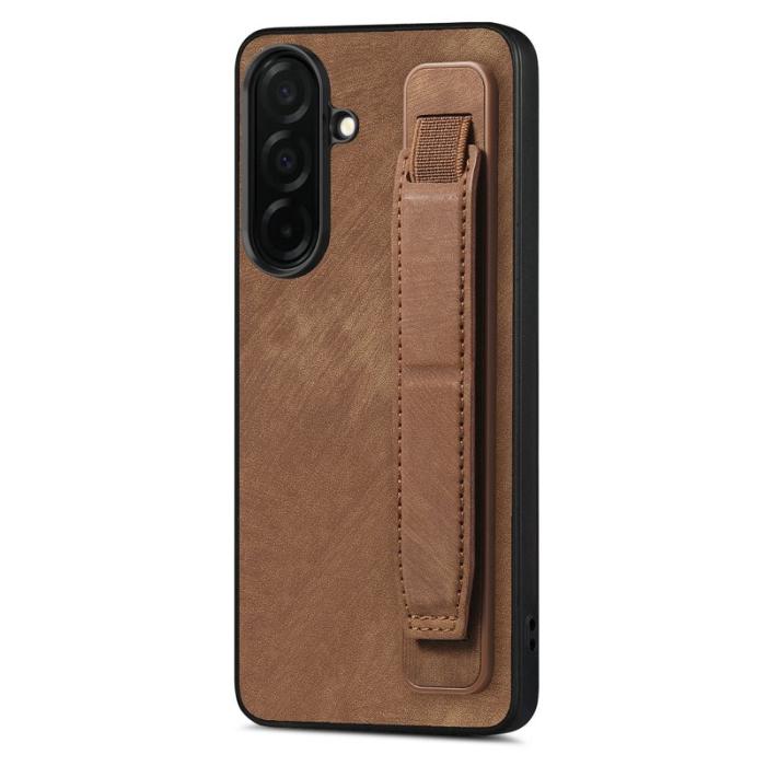 OEM - Mobilskal för Samsung Galaxy S26 Kickstand Konstläder + TPU - Brun
