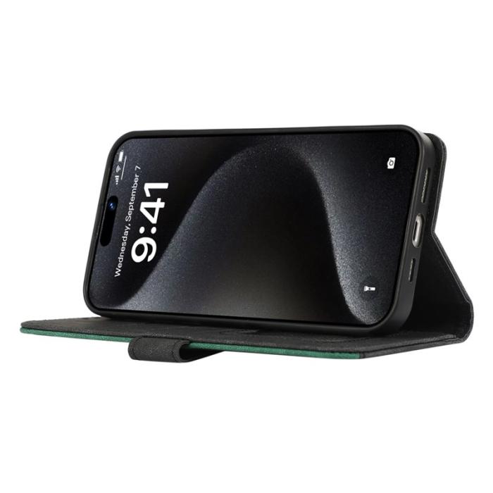 ABEEL - ABEEL iPhone 16 Pro Plånboksfodral RFID-Skydd Konstläder Flip Svart