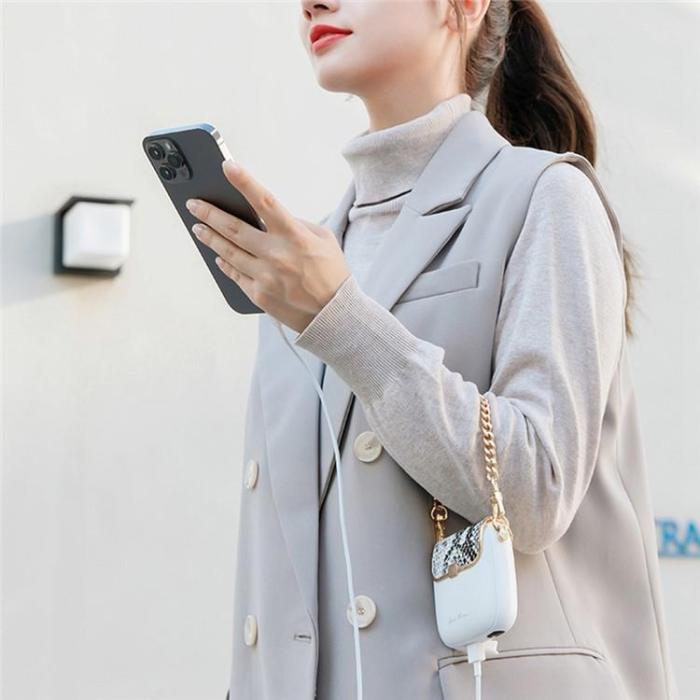 OEM - Powerbank 10000mAh QW-N218 Mini Kvinnor Handväska - Vit