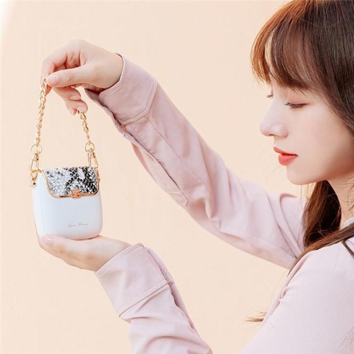 OEM - Powerbank 10000mAh QW-N218 Mini Kvinnor Handväska - Vit